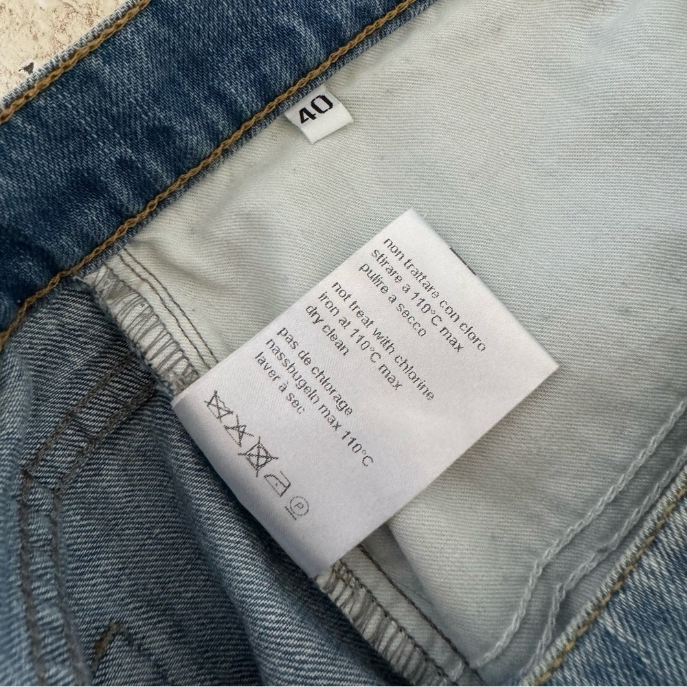 New! Flavio Castellani Jeans Shorts, Size 40, Blue with Crystals/Pearls - Picture 5 of 11